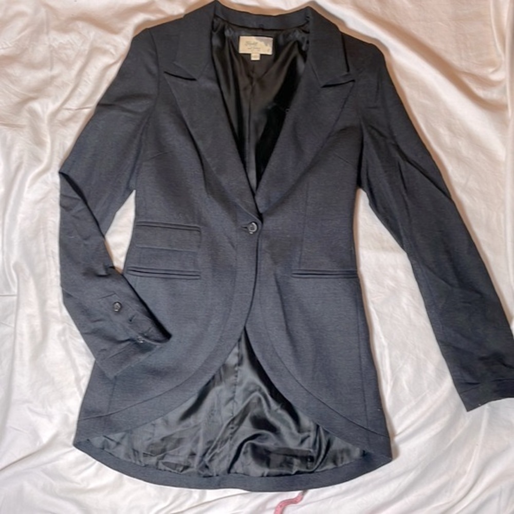 Elizabeth and James charcoal grey wool riding jacket